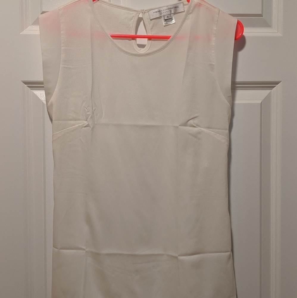 White Sheet NWOT Sheer Cap Sleeve Top Small FCUK